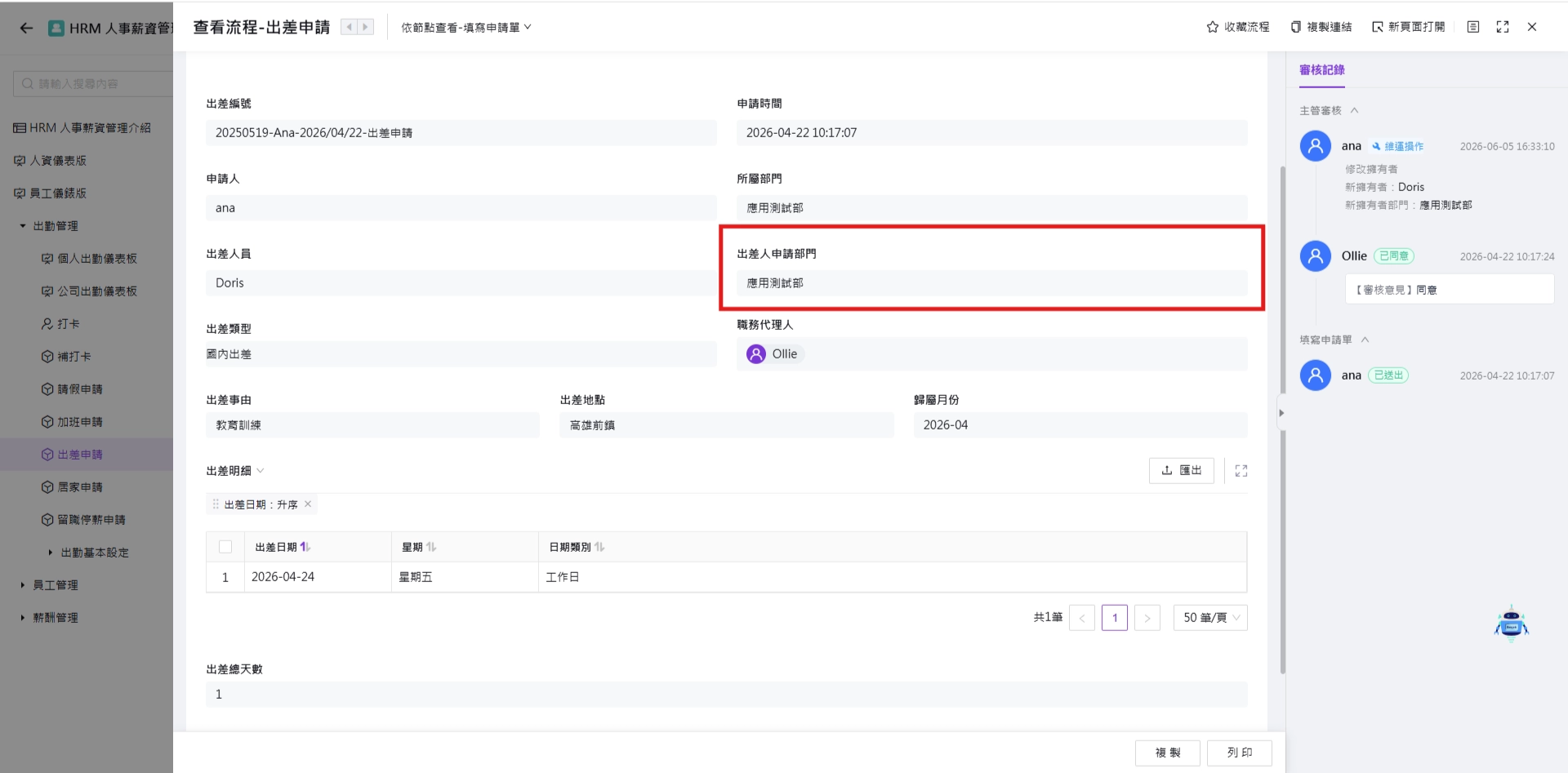 擁有者部門前台預覽