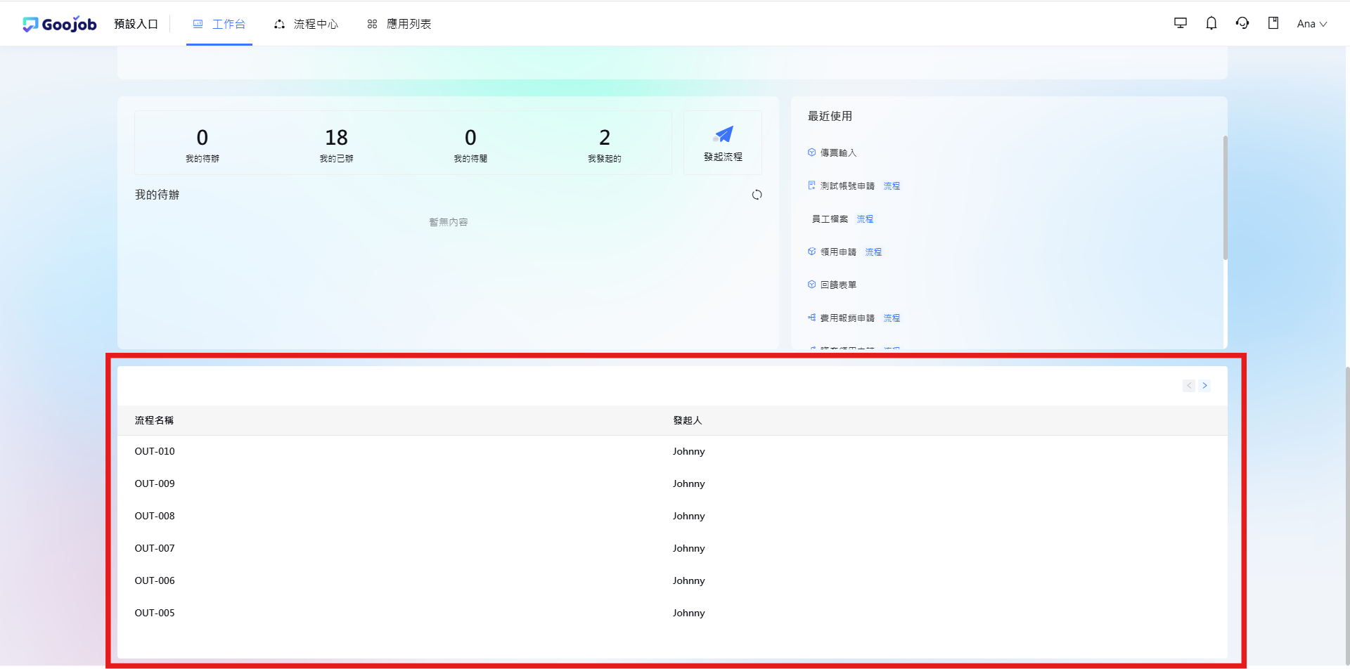 文字列表前台運行效果
