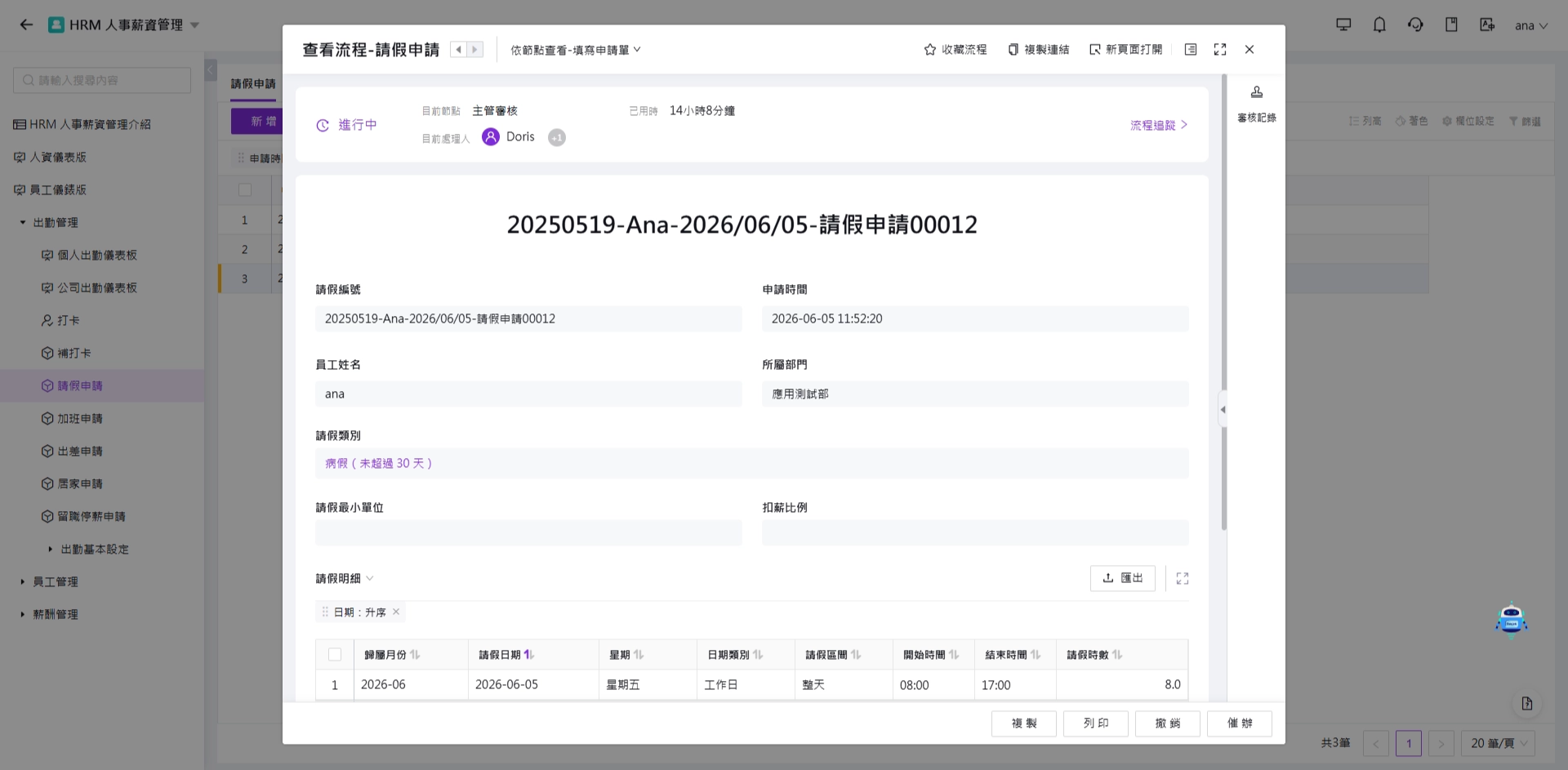 流程表單無編輯按鈕